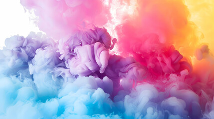 Fototapeta premium Colorful smoke swirls blending in vibrant hues of pink, purple, and blue