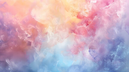 Fototapeta premium Abstract colorful cloud formation with soft pastel hues blending in the sky