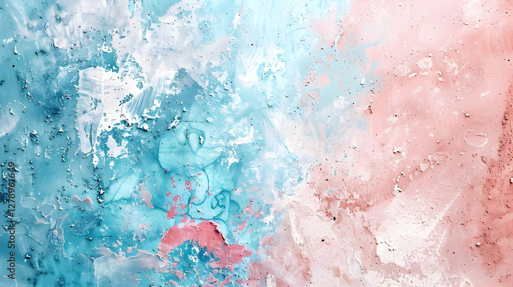 Poster abstract blend of blue and pink colors with textured patterns and subtle details