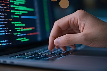 businessman hand working with new modern computer and business graph