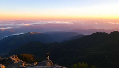 夜明けの山