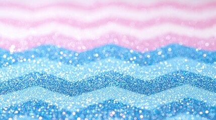 Obraz premium Abstract glitter background with pastel pink and blue chevron patterns. Possible use for design templates or social media posts