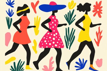 Vibrant Silhouettes: Colorful Fashion in Playful Floral Patterns