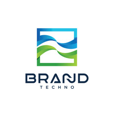 Wave Tech Logo Creative Design Concept Network Connect Digital