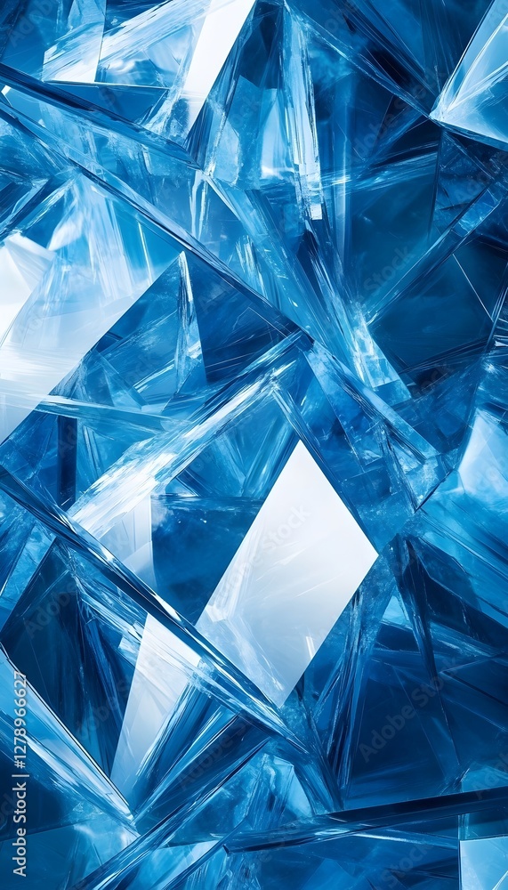 Aufkleber abstract digital rendering showing sharp shards in cool tones