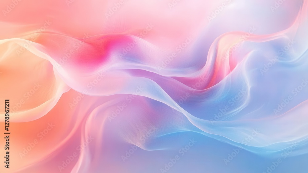 Poster ethereal abstract fluid art background with soft pastel colors flowing in gentle motion perfect for 