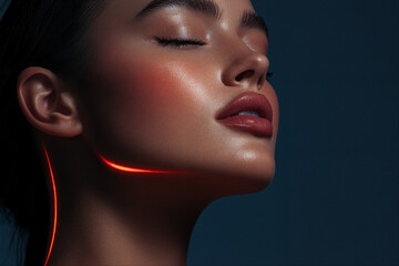 Fototapeta premium Woman with hi-tech face contouring