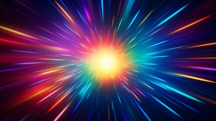 カラフルな光が放射するスピード感のある背景