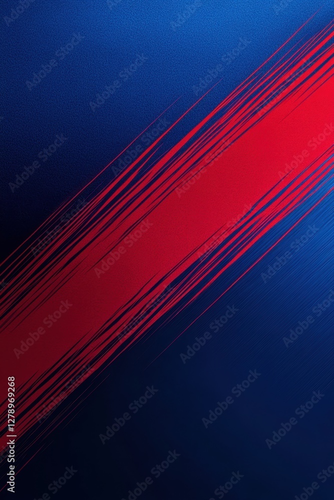 Aufkleber striking abstract design with a bold red diagonal stripe over a textured blue gradient background