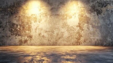 Fototapeta premium Abstract dark room wall space background. Product wall with sunlight, Empty space studio dark room with spot lighting in black background. Use as montage for product display.