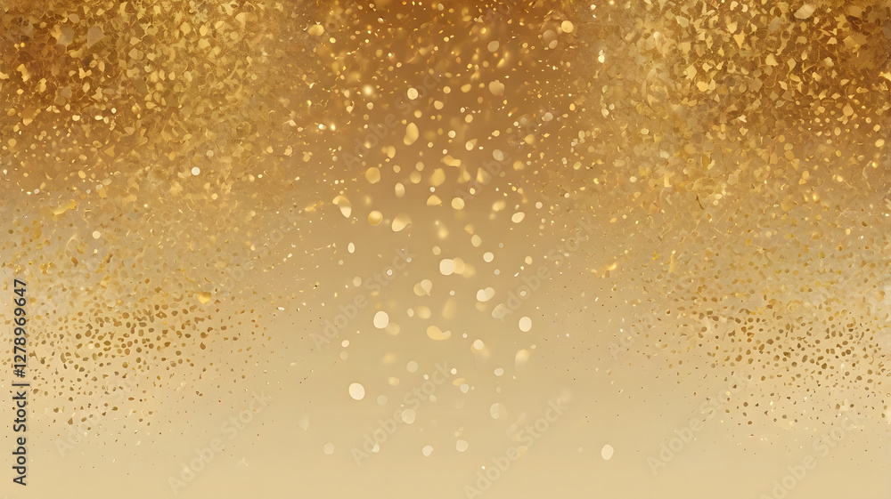 Poster golden dust: a mesmerizing composition of floating golden particles and subtle highlights, creates a