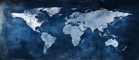 Retro Style Map Illustrating World Geography