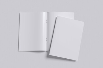A4 Magazine with grey background color for Mockup template
