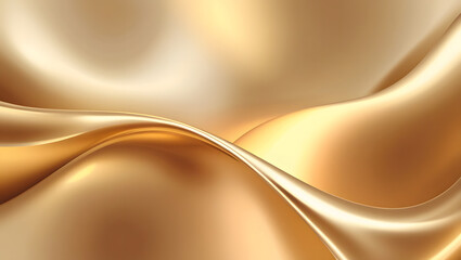 Obraz premium Golden Silk: An opulent, photorealistic capture of swirling golden silk. The rich texture and play of light and shadow create a luxurious and sensual image. 
