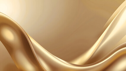 Fototapeta premium Golden Flow: Elegant and luxurious golden waves cascade and intertwine, creating a fluid and dynamic composition. The opulent design invites a sense of sophistication.