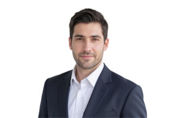 Empowering Leadership: Businessman Manager in a Portrait Concept. Professional man in a suit, isolated on transparent background