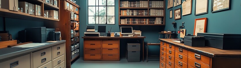 Private investigator workspace