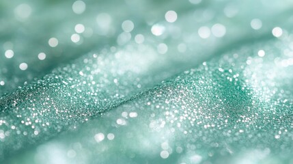 Fototapeta premium Green bokeh background. Beautiful green background with glitter and blurred and focal lights. Depth of field sparkling blue and green bokeh with light effects.