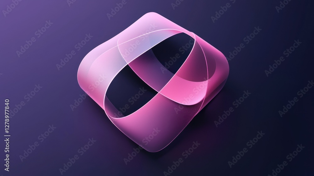 Poster A stylized pink ribbon icon with a gradient effect, surrounded by soft shadows.