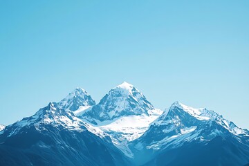 Fototapeta premium Majestic Snow-Capped Peaks Against a Clear Sky