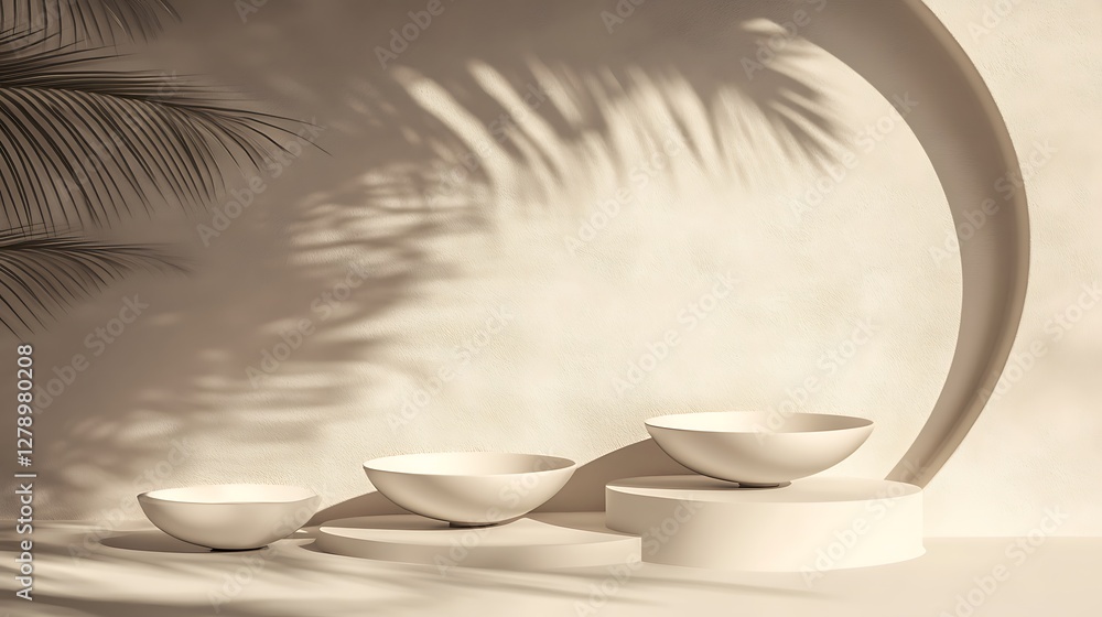Poster the bowls are on display with a palm tree shadow