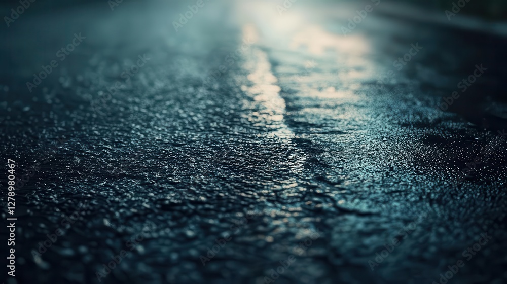 Poster moody 3d abstract rendering of blurry nighttime asphalt with creative dark textures and subtle motio