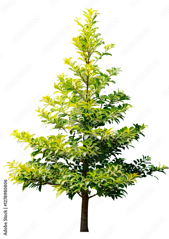 Wall mural tree on transparent background, realistic tree with green leaf stand alone isolate and beautiful lig