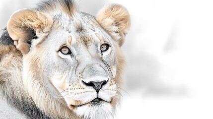 Fototapeta premium Closeup of a white lion