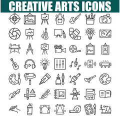 Creative Arts Icons Painting, Music, Photography, Film, Design