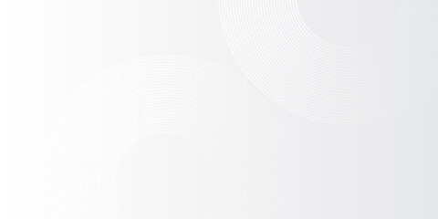 Abstract white glowing geometric lines on gray background. Modern shiny circle background