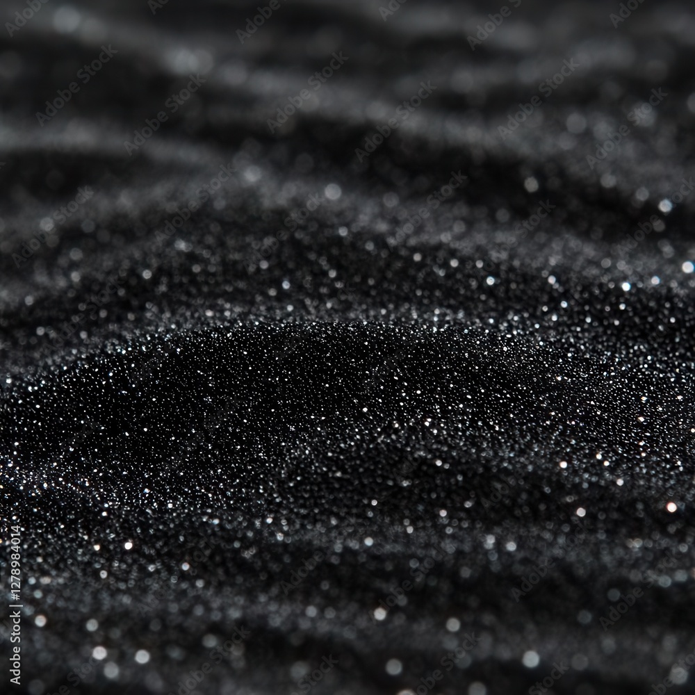 Poster rich textured black sand surface with deep shadows and intricate granular patterns ideal for abstrac