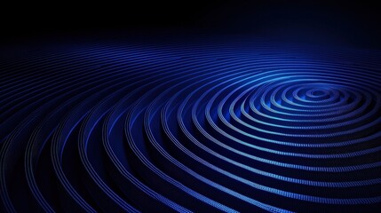 Abstract Blue Waves of Light in a Smooth Gradient Pattern on a Dark Background