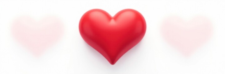 Fototapeta premium Red heart icon set in a minimalist style, isolated on a white background, graphic, design element