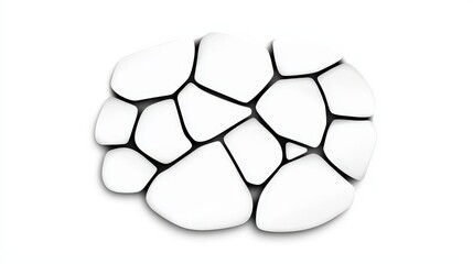 Obraz premium Smooth Pebbles in Varied Shapes and Sizes Isolated on a White Background