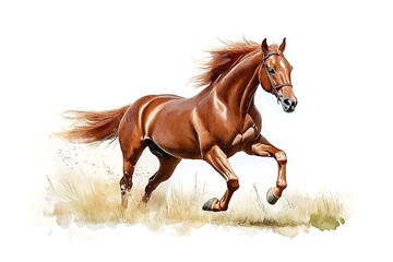 Obraz premium Majestic Running Horse in Watercolor Style