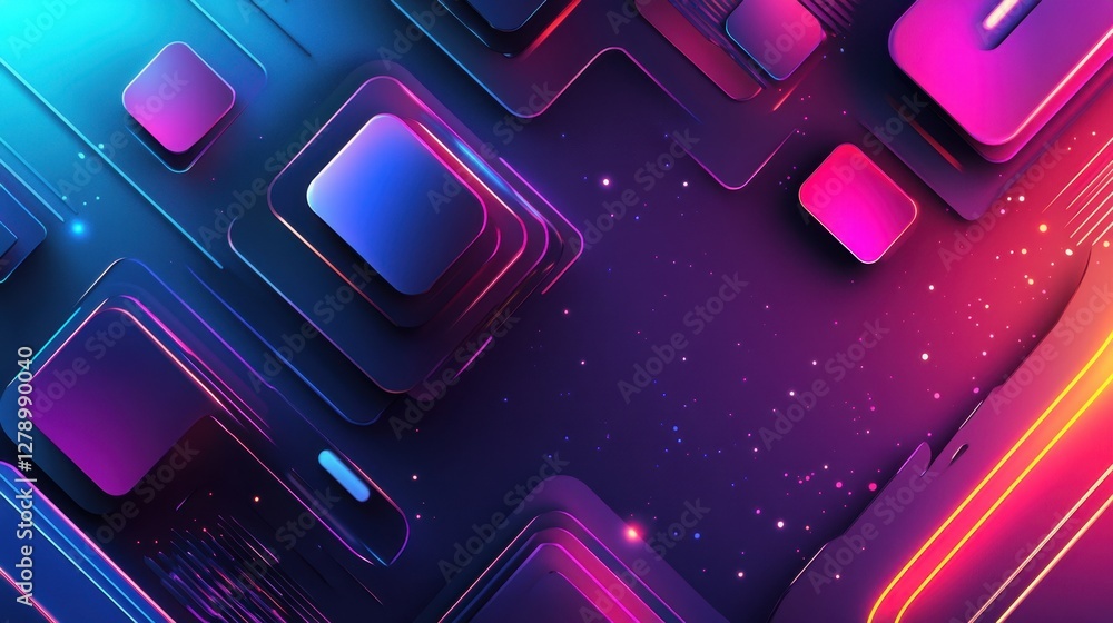 Aufkleber vibrant abstract background with colorful geometric shapes and gradient effects for modern design