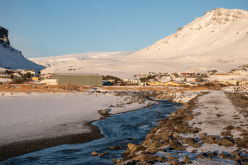 The black sand beach in Reynisfjara, Iceland.
