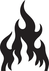 Fire flame silhouette vector illustration