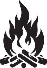 Fire flame silhouette vector illustration