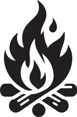 Fire flame silhouette vector illustration