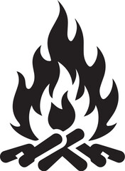 Fire flame silhouette vector illustration