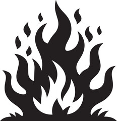 Fire flame silhouette vector illustration