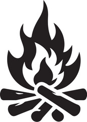 Fire flame silhouette vector illustration