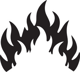 Fire flame silhouette vector illustration