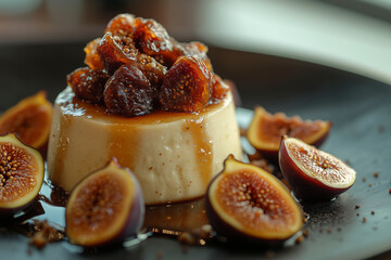 Fig Mousse with Caramelized Dried Figs