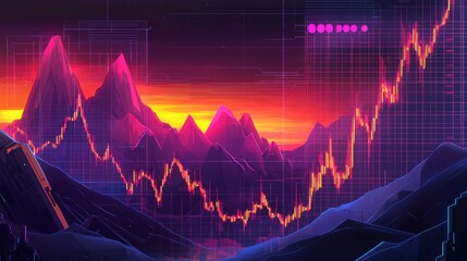 A clean, futuristic banner featuring a shattered market graph with modern cyber elements and text space for headlines.