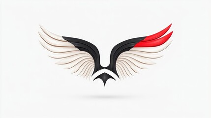 Obraz premium Abstract eagle wing design with modern colors and sleek curves for creative projects and branding