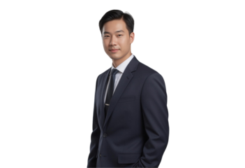 Empowering Leadership: Businessman Manager in a Portrait Concept. Businessman in formal attire, isolated on transparent background