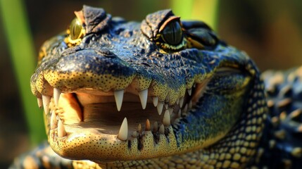 Fototapeta premium Close-Up of Alligator Head in Natural Habitat
