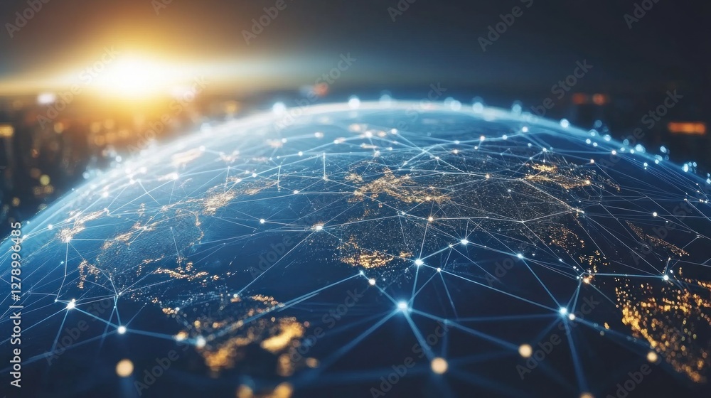 Poster global connectivity and network visualization with sparkling nodes